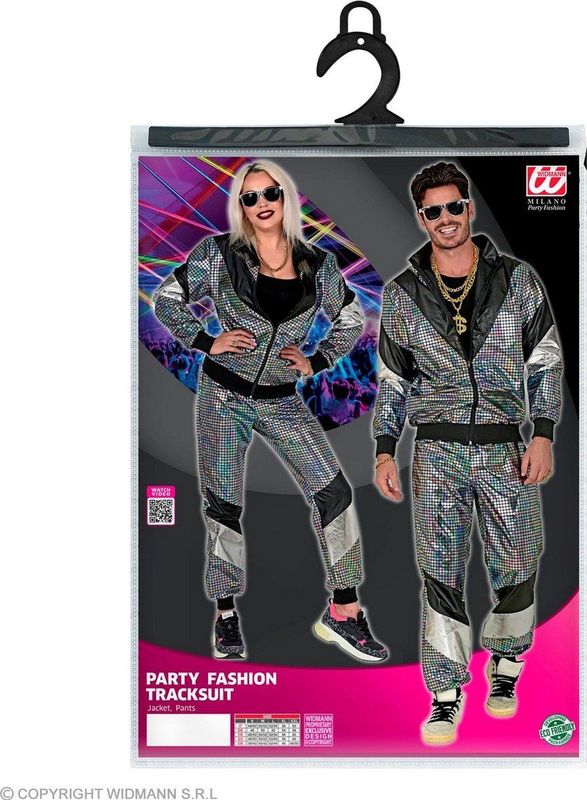 Widmann - Retro Trainingspak - Carnaval Kostuum - Kleurreflecterende Stof