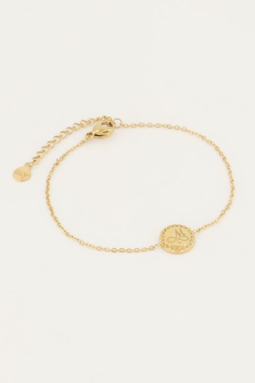 Armband initial munt klein