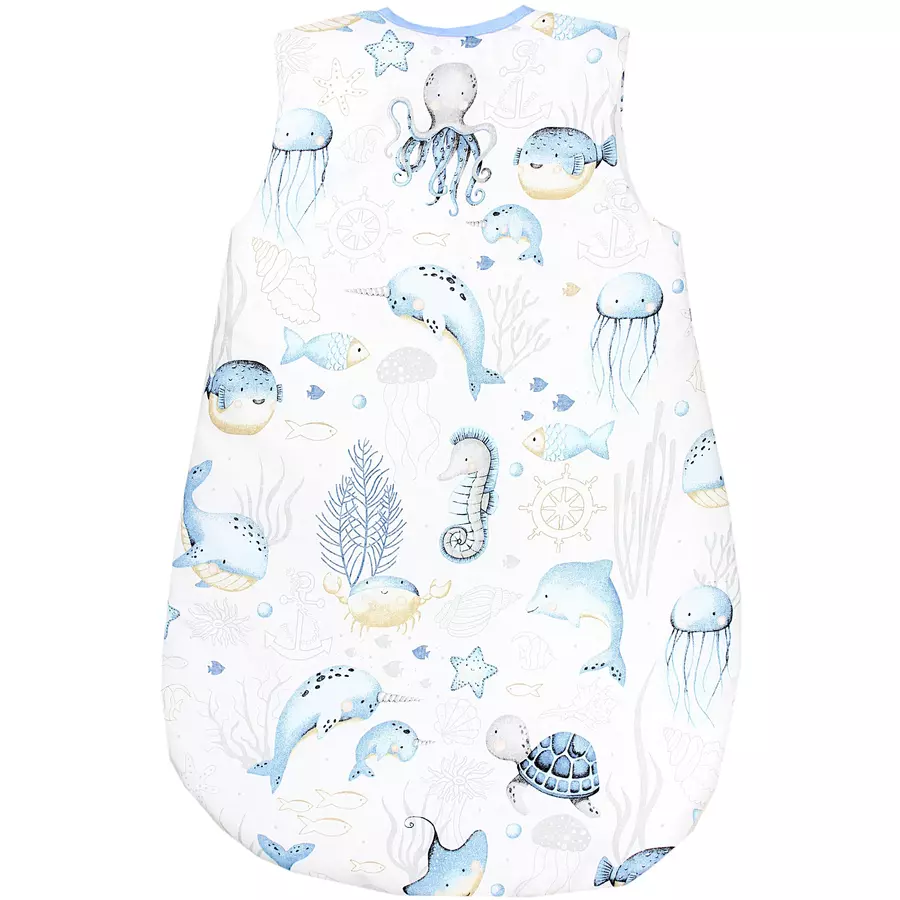 TupTam Baby Ganzjahres Schlafsack Ärmellos Wattiert blauweiß