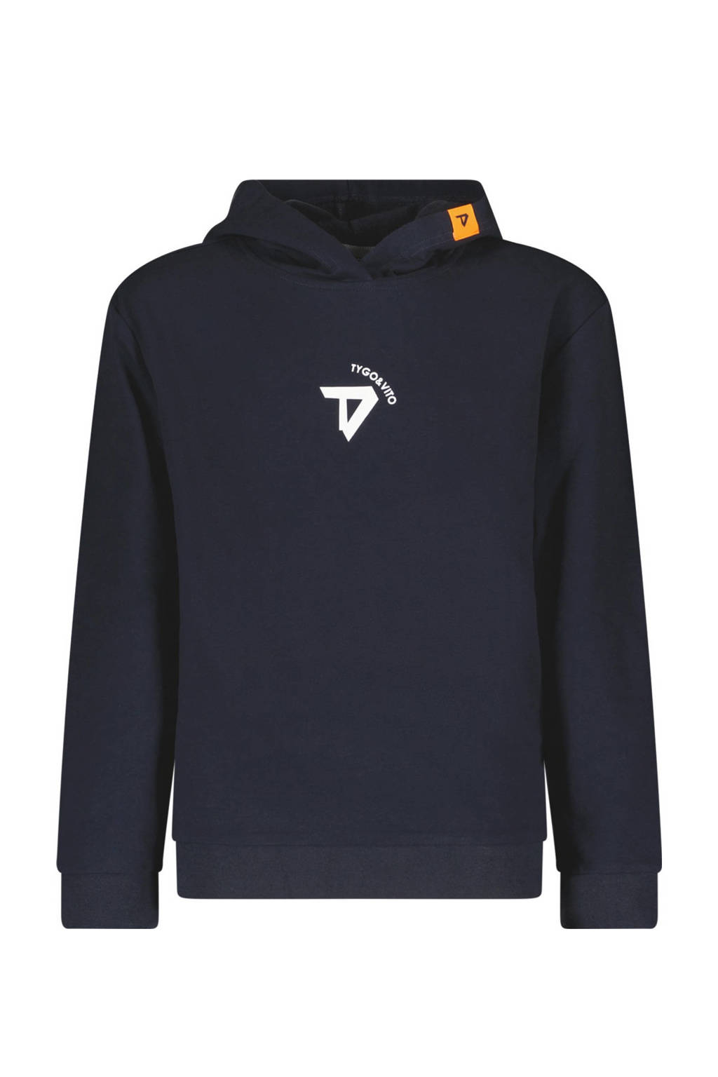hoodie Dax met printopdruk donkerblauw