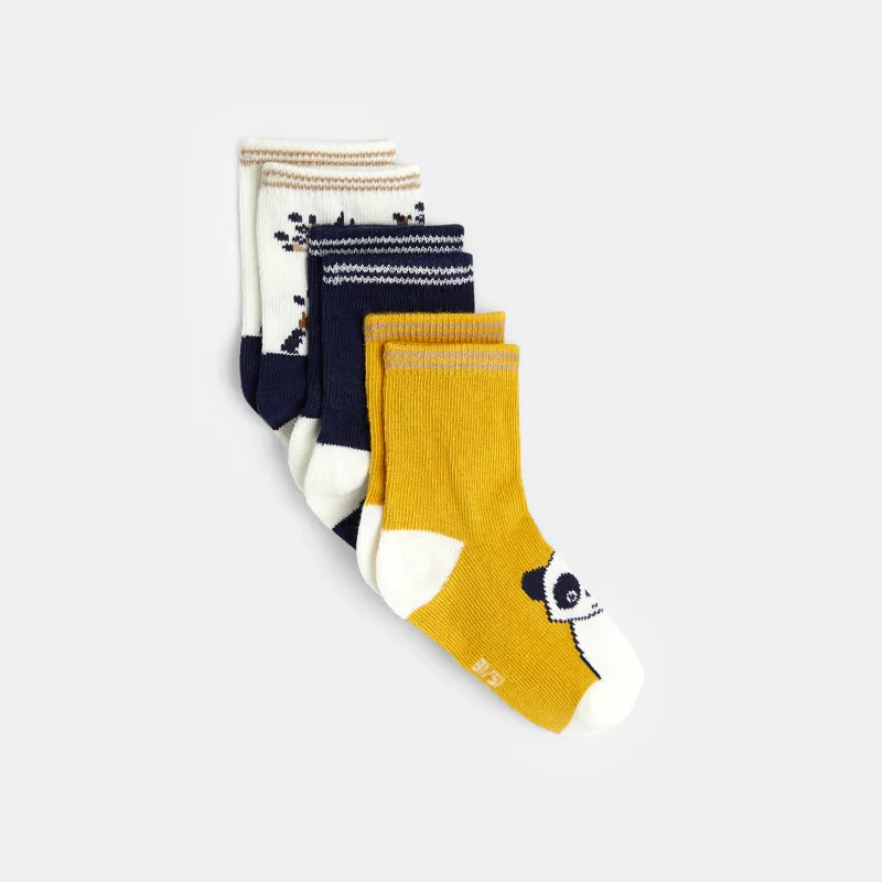 Chaussettes jacquard fantaisie bébé garçon Bleu