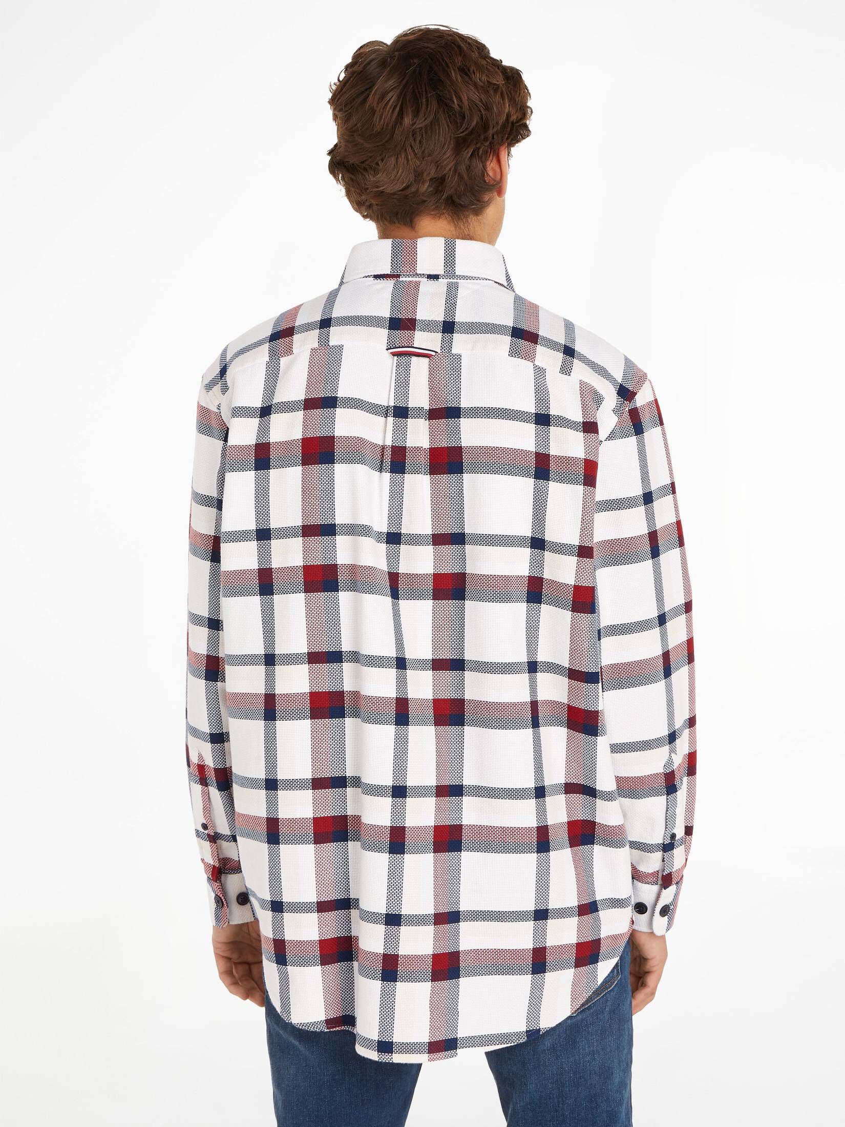 Tommy Hilfiger| Herren Hemd GLOBAL STP TEXTURE CHK OVERSHIRT