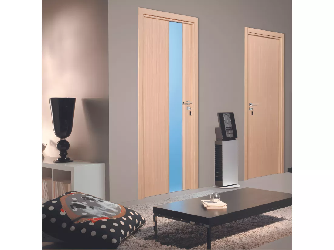 Bloc-porte pose fin de chantier collection Premium Enzo, H.204 x l.73 cm, aspect chêne clair, réversible