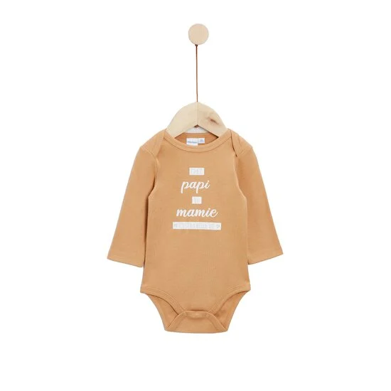 Body Annonce de Grossesse aux Grands-Parents   Marron        9 mois   de               P'tit bisou