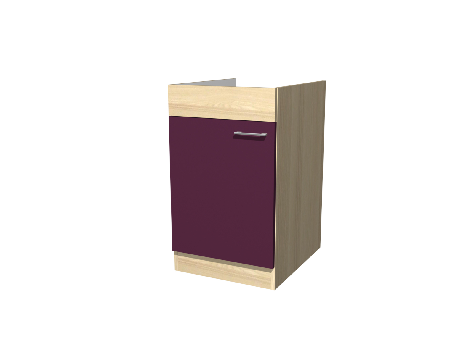 Spülenunterschrank FOCUS - Akazie - Aubergine - 50 cm