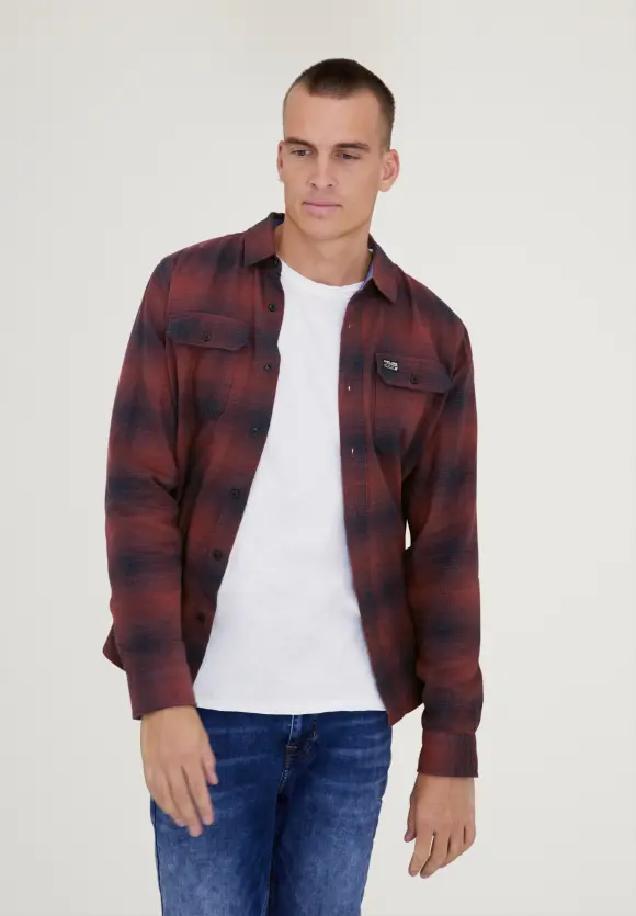 Hemd mit Karomuster - burgundy red
