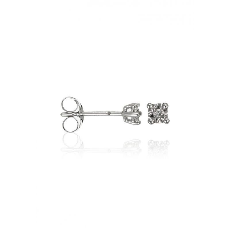 Boucles d'oreilles Or Blanc et Diamant