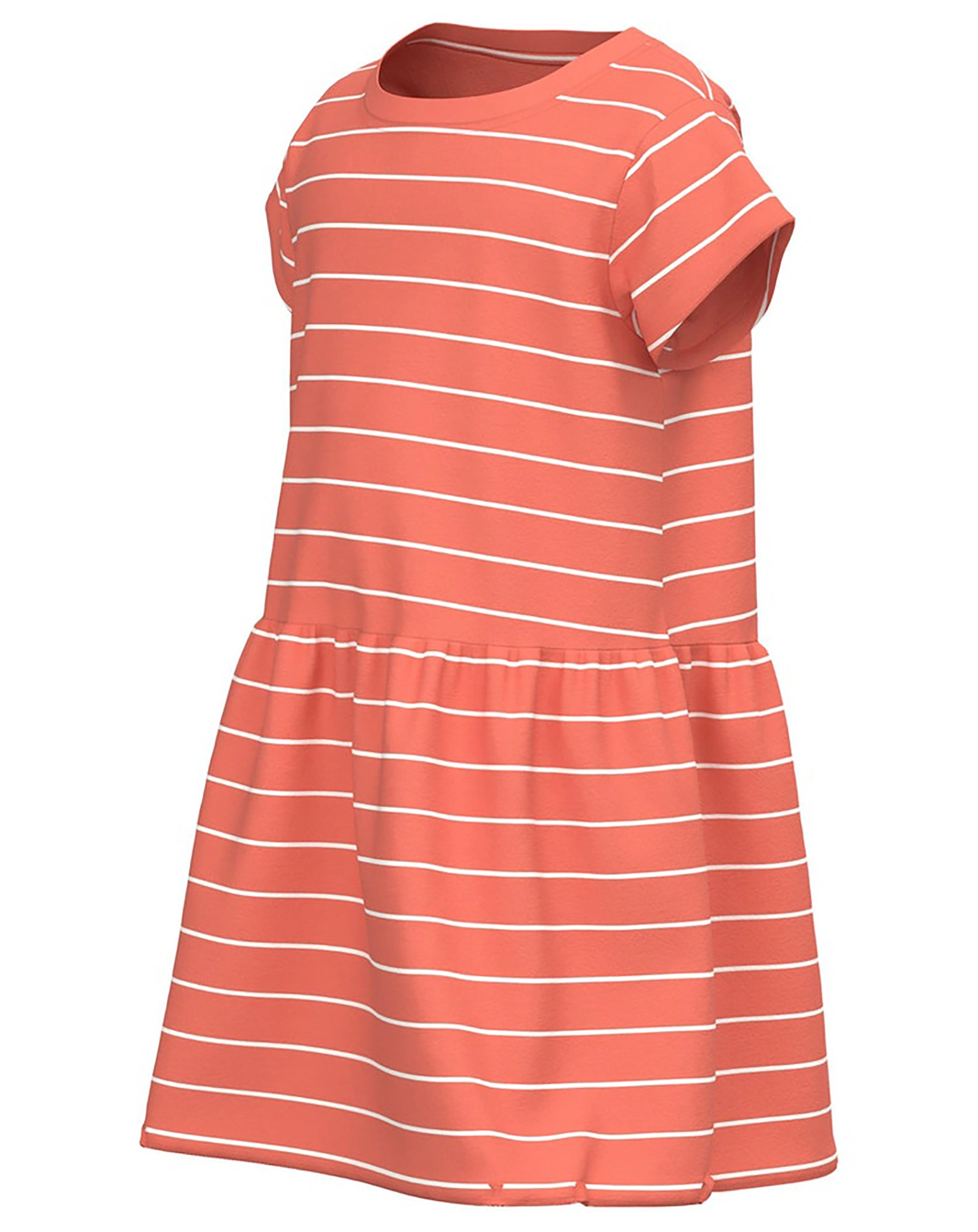 Kurzarmkleid NMFVAMAJA gestreift in coral