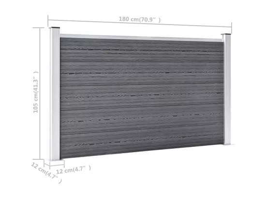 Cl?ture de jardin WPC 699x106 cm Gris