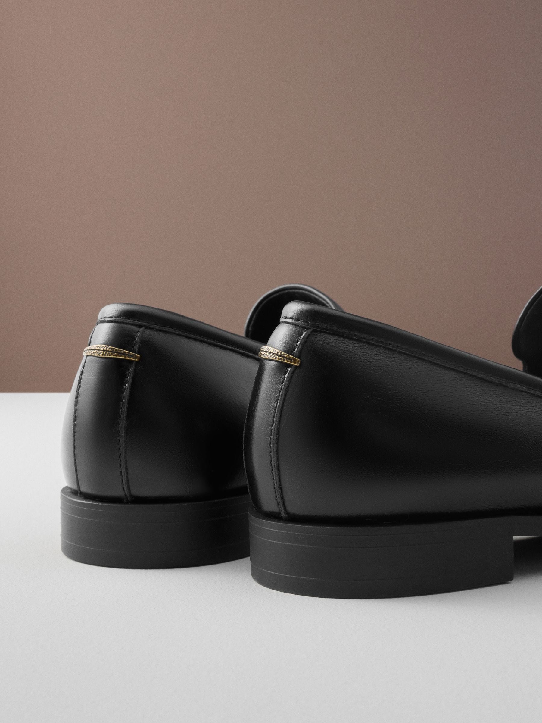 Zwart - Forever Comfort® Premium Leren Loafers met Motionflex en ruches