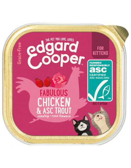 Edgard&Cooper Kuipje Kitten - Kattenvoer - Kip Forel 85 g