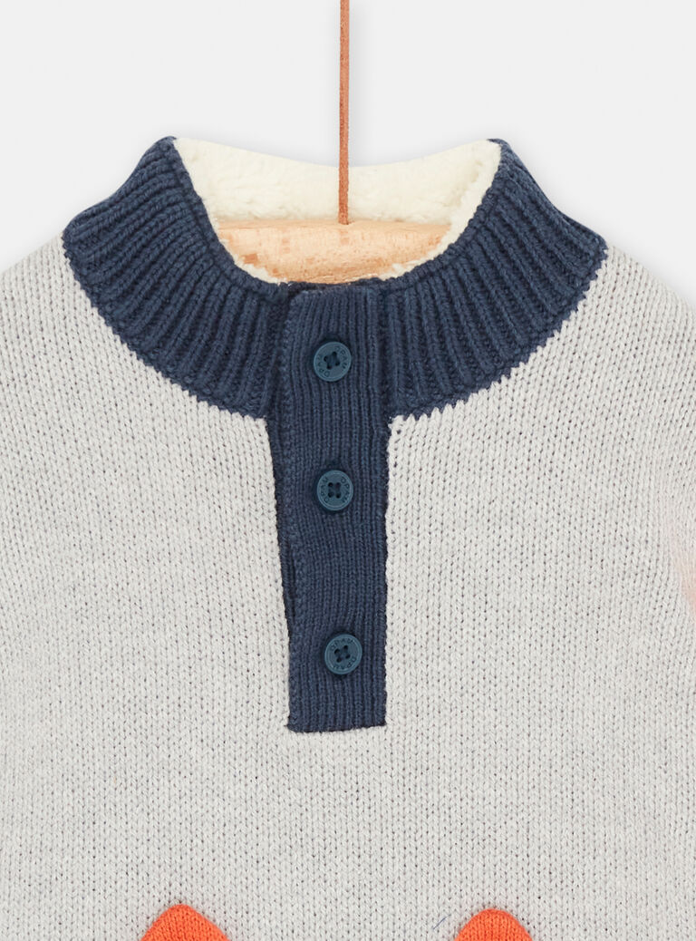 Pull gris chiné doux et confortable pour bébé garçon