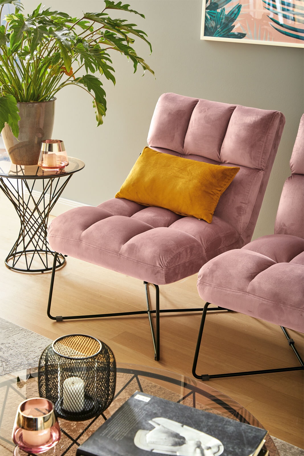 Sessel MATCH Stoffbezug rosa