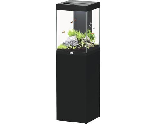 Aquatlantis Aqua Tower 96L aquariumcombinatie, inclusief EASY LED 2.0 verlichting, intern filtersysteem, verwarming en zwarte kast
