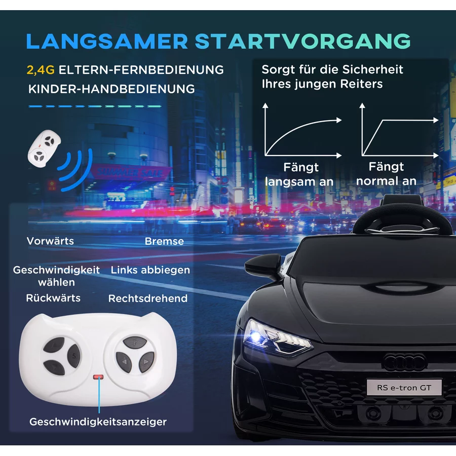 HOMCOM Kinderfahrzeug mit Fernbedienung schwarz