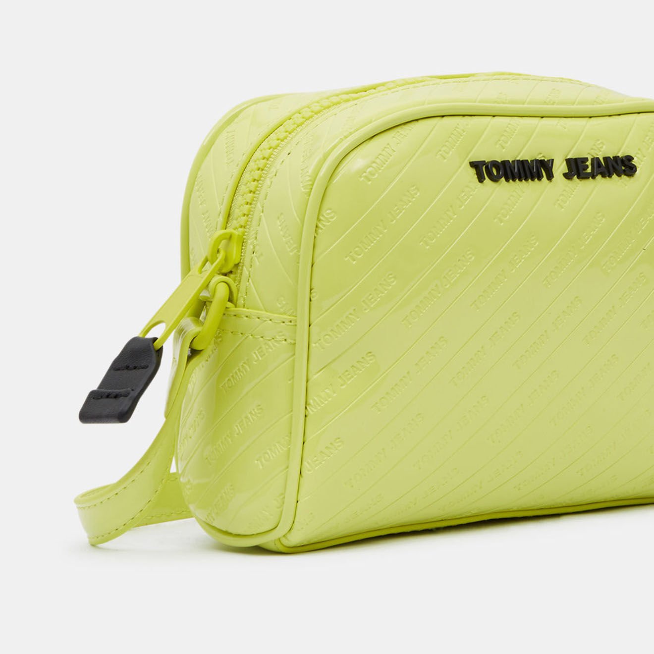 Tommy Jeans Sac Crossover Emboss Patent vert anis - 17x14x8 cm