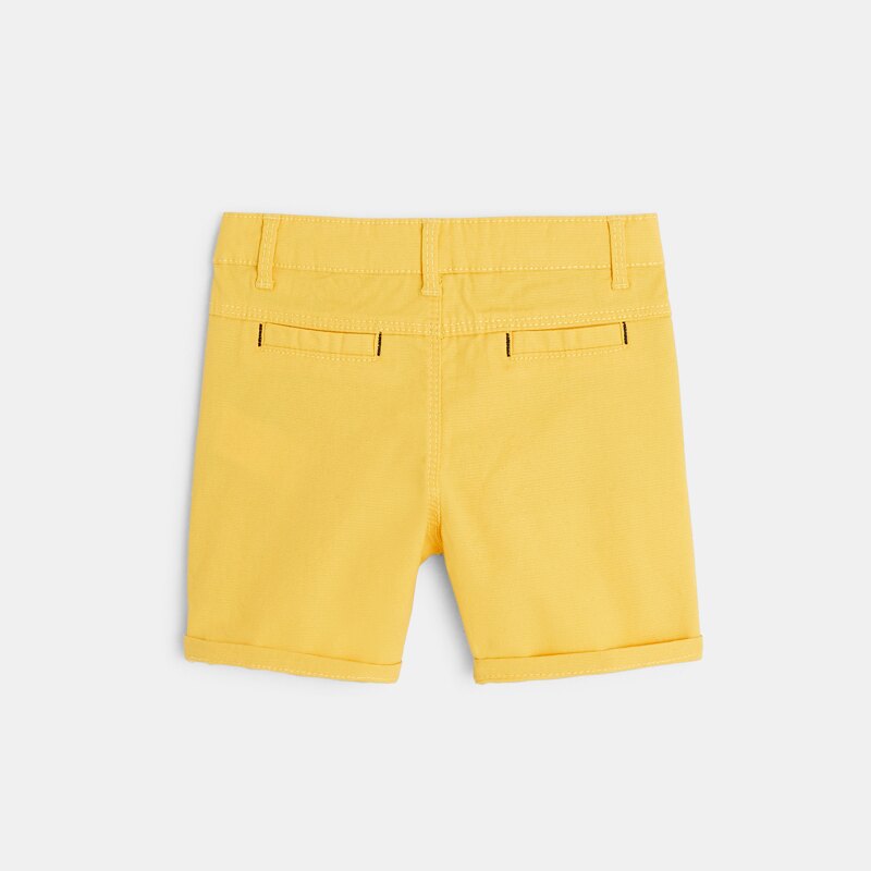 Short coton fantaisie jaune bébé garçon Jaune