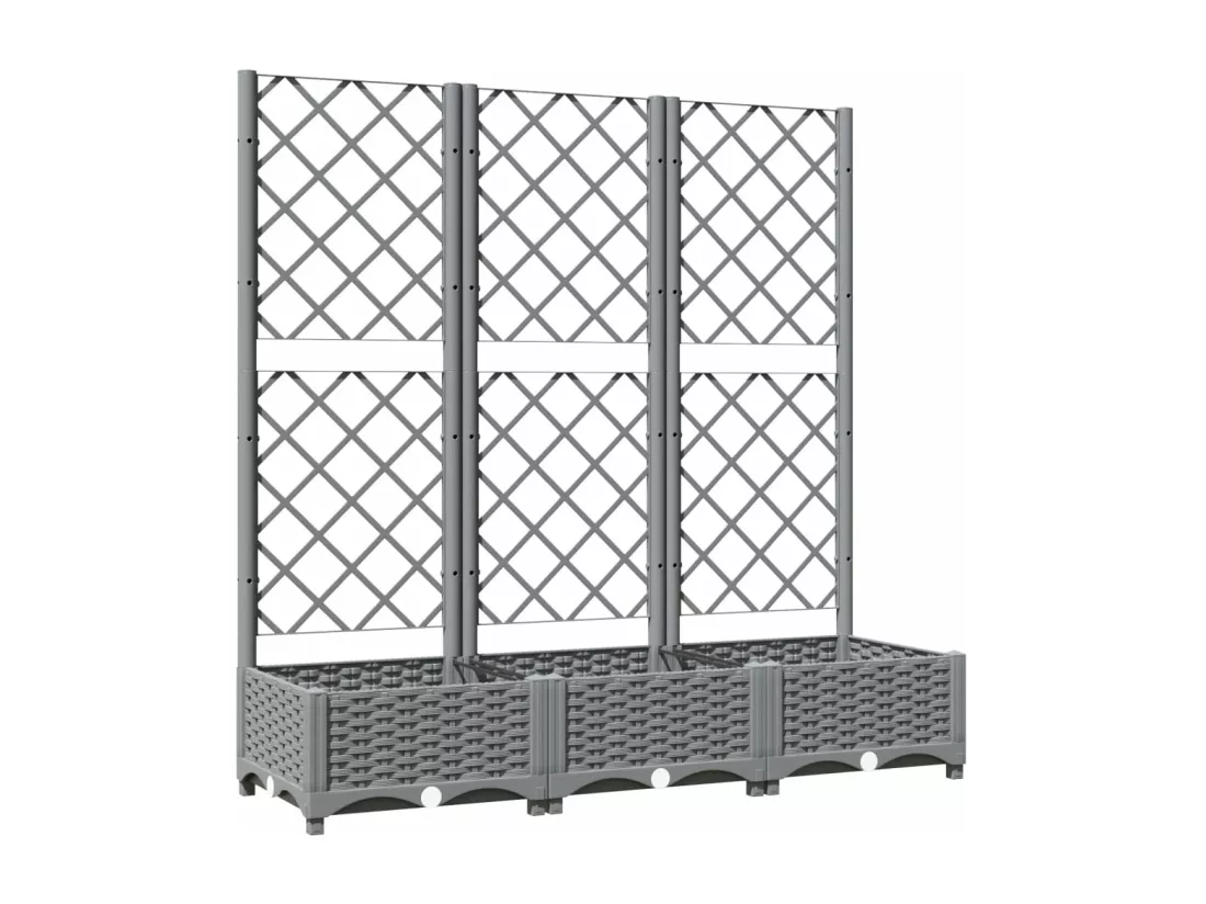Jardinière bac lit surélevé grise 120 x 40 x 121.5 cm 02_0038342