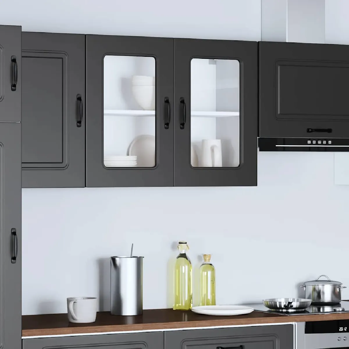 VidaXL Armoire Murale de Cuisine Kalmar - Noir