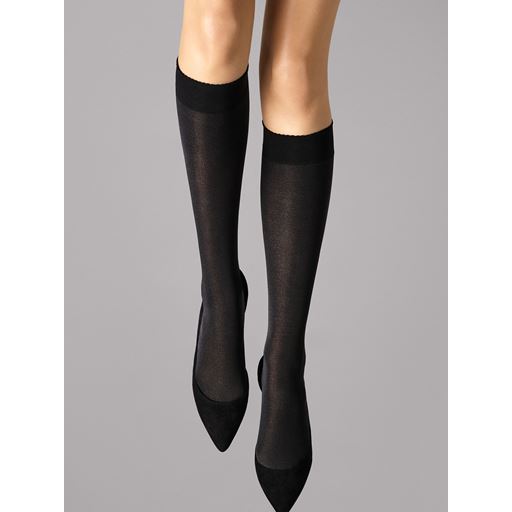 Wolford Velvet De Luxe 50 Knee-Highs, Sort, S