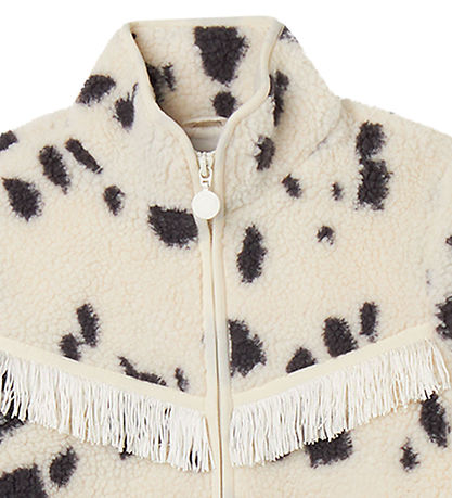 Stella McCartney Kids Fleecejacke - Weiß/Kohlegrau