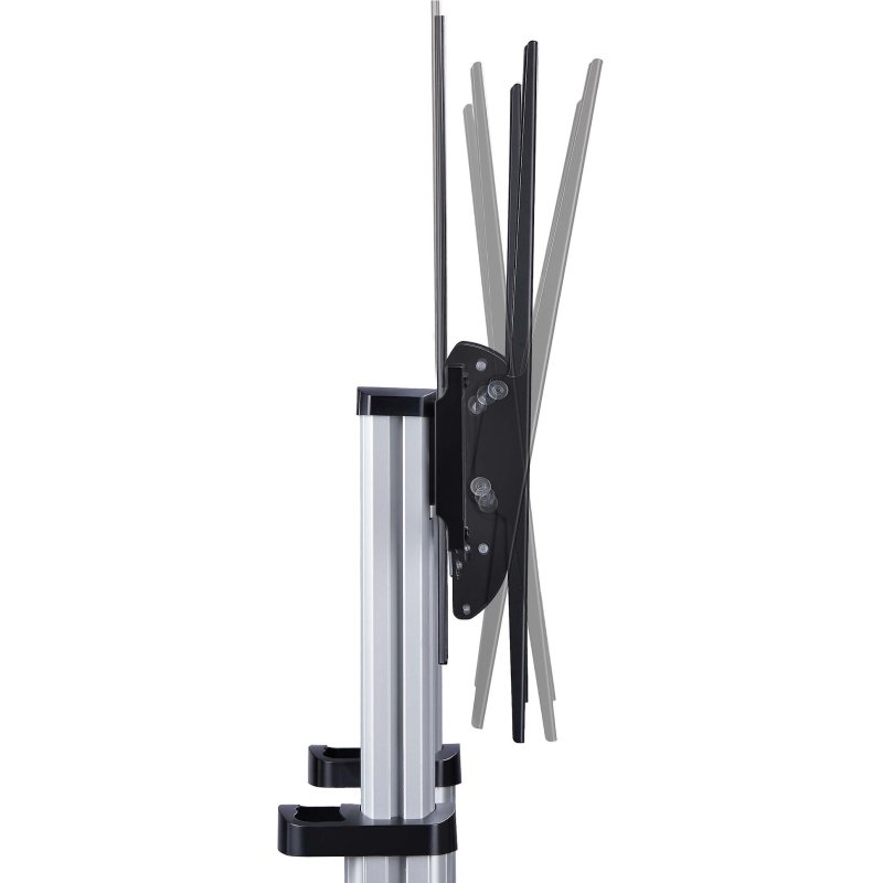 StarTech.com Support TV à Roulettes pour Écrans Plats de 60 à 100 pouces jusqu'à 100 kg, Réglage en Hauteur par Manivelle, Support/Chariot Télé Mobile