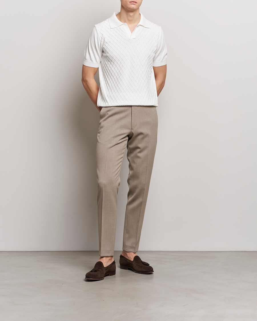 Oscar Jacobson Mirza Structured Cotton Polo White