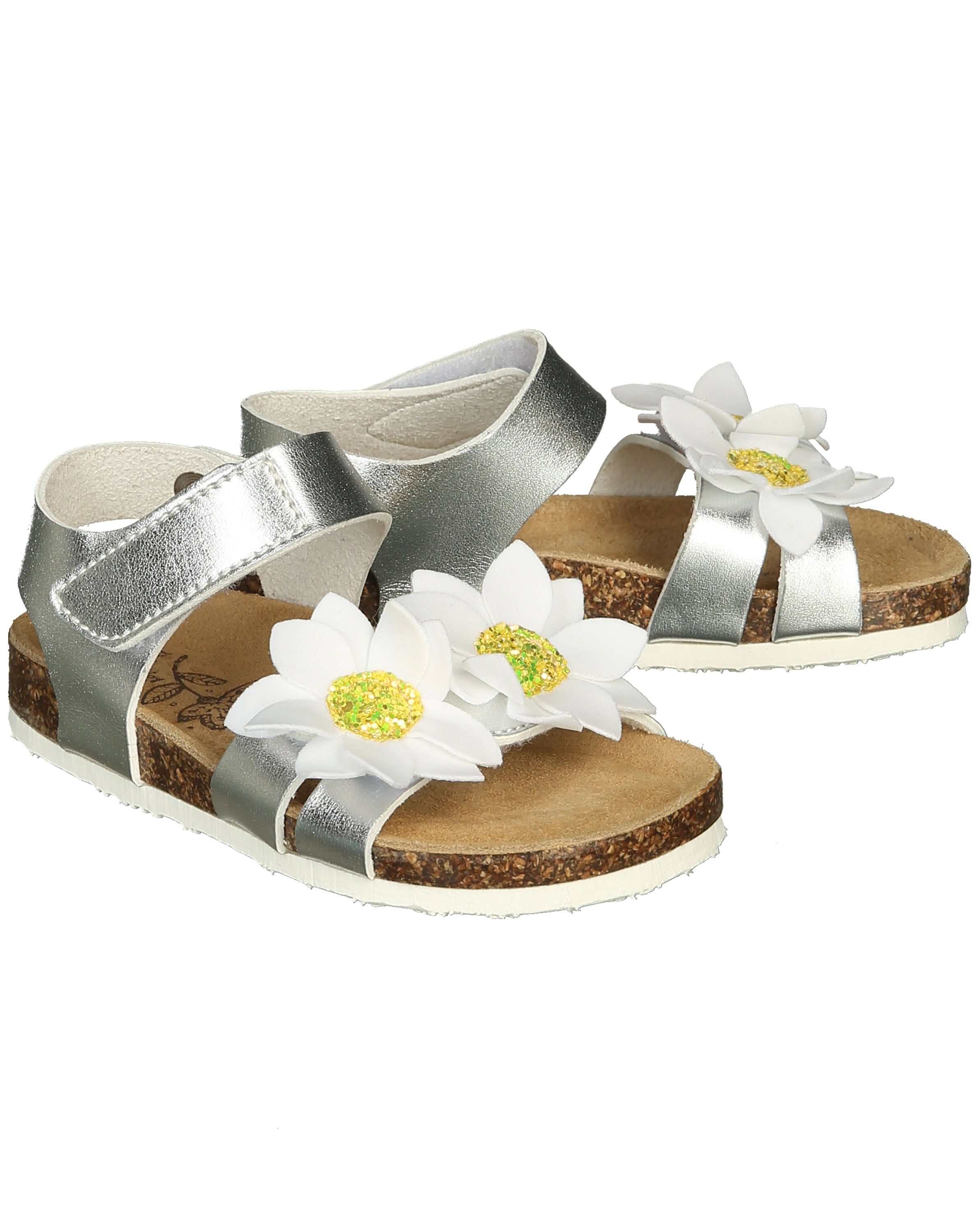 Klett-Sandalen FLOWER in silber