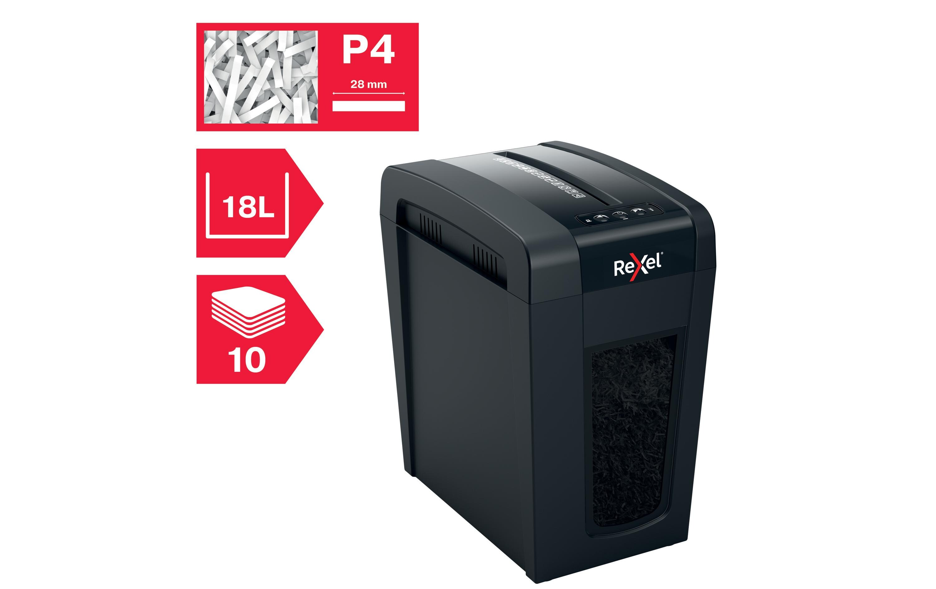 Aktenvernichter Rexel Secure X10-SL P-4, 10 Seiten<br>Manueller Schredder für die sichere Vernichtung vertraulicher Unterlagen