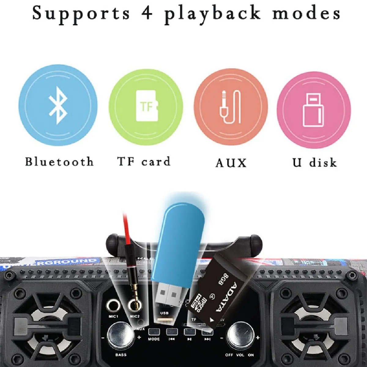 Universal Colonne portable Bluetooth 4.2 - Noir