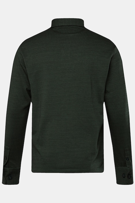 Boston Park Poloshirt, Langarm, Minimal-Muster, bis 84/86