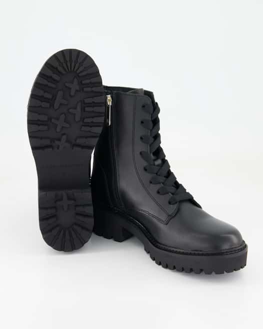 Tommy Hilfiger Chic Mid Heel Leather Lace-up Stiefeletten in Schwarz