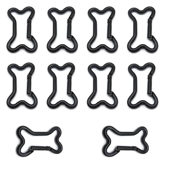 INF Karabinkrok med 10 stk. D-ringkarabiner i aluminiumslegering  0