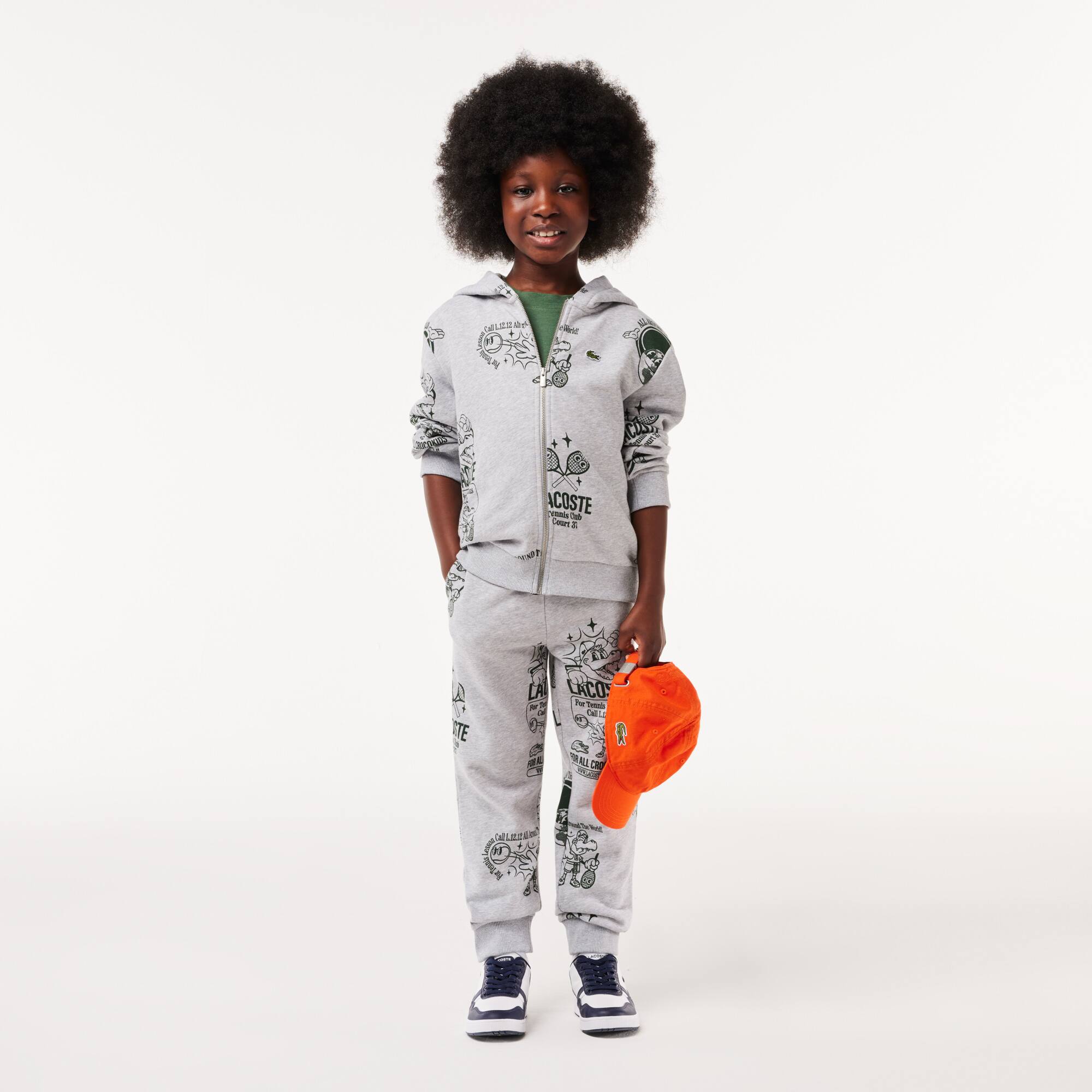 Sweatshirt à capuche Jogger imprimé graphique Pullovers & Sweatshirts - Gris - Lacoste - Enfant