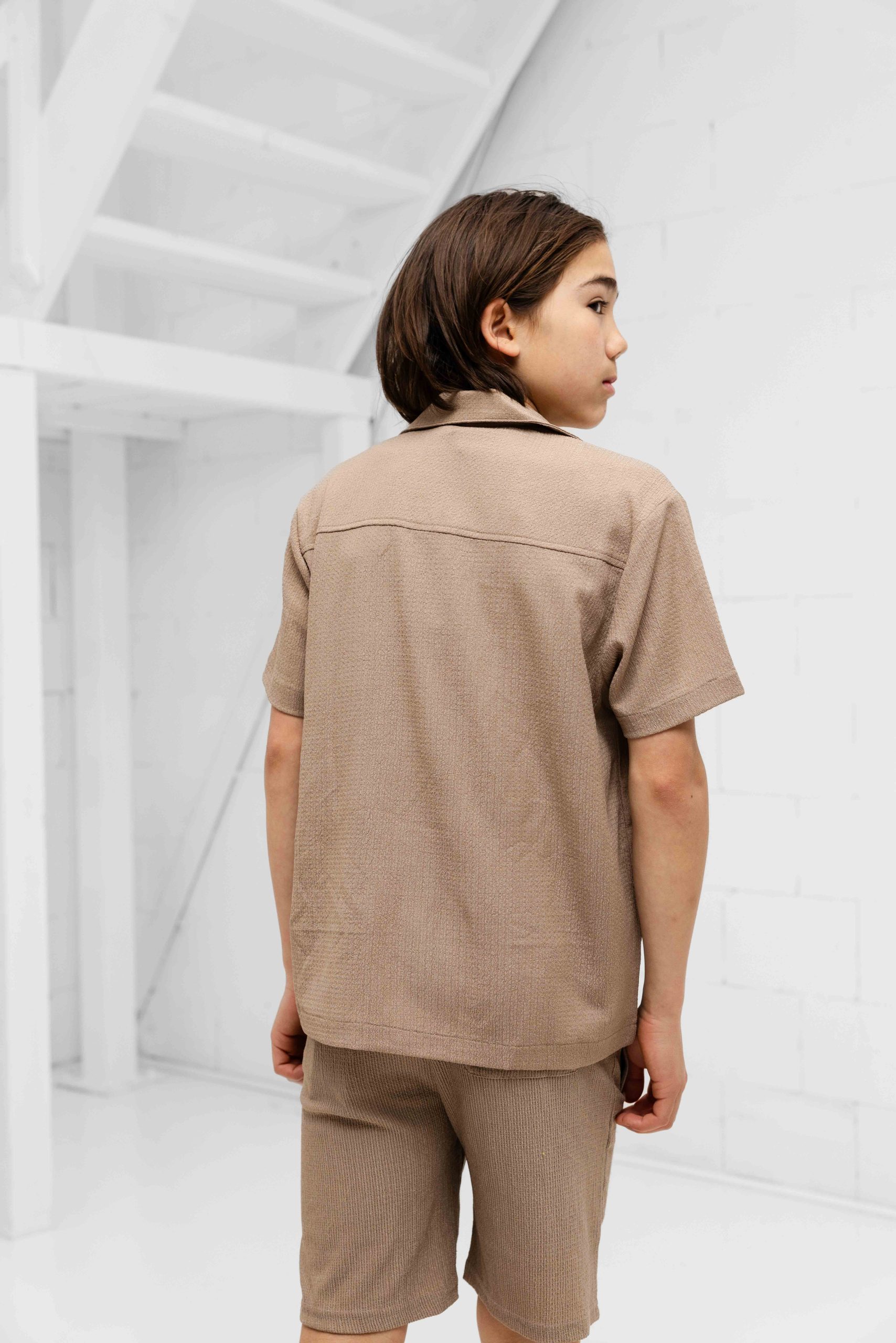 Malelions Seersucker Zomerset Kids Lichtbruin