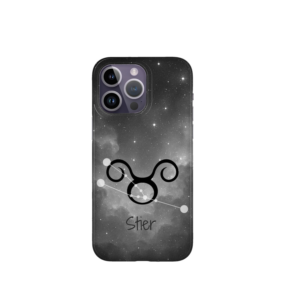 iPhone 14 Pro Max Kunststoff Hülle Stier 4 - Grau