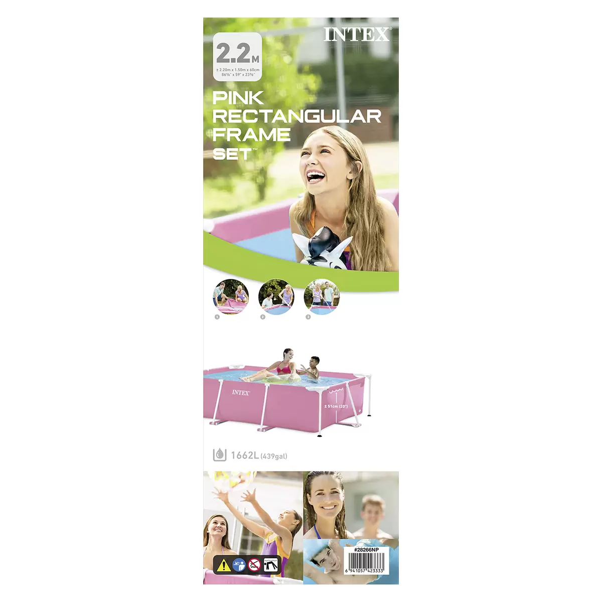 Pool Intex Rectangular Frame Pink