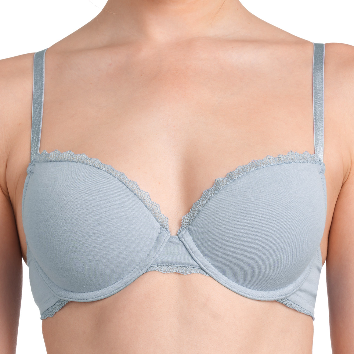 Gina Benotti 2 Damen Bügel-BHs mit Spitze blau / hellblau