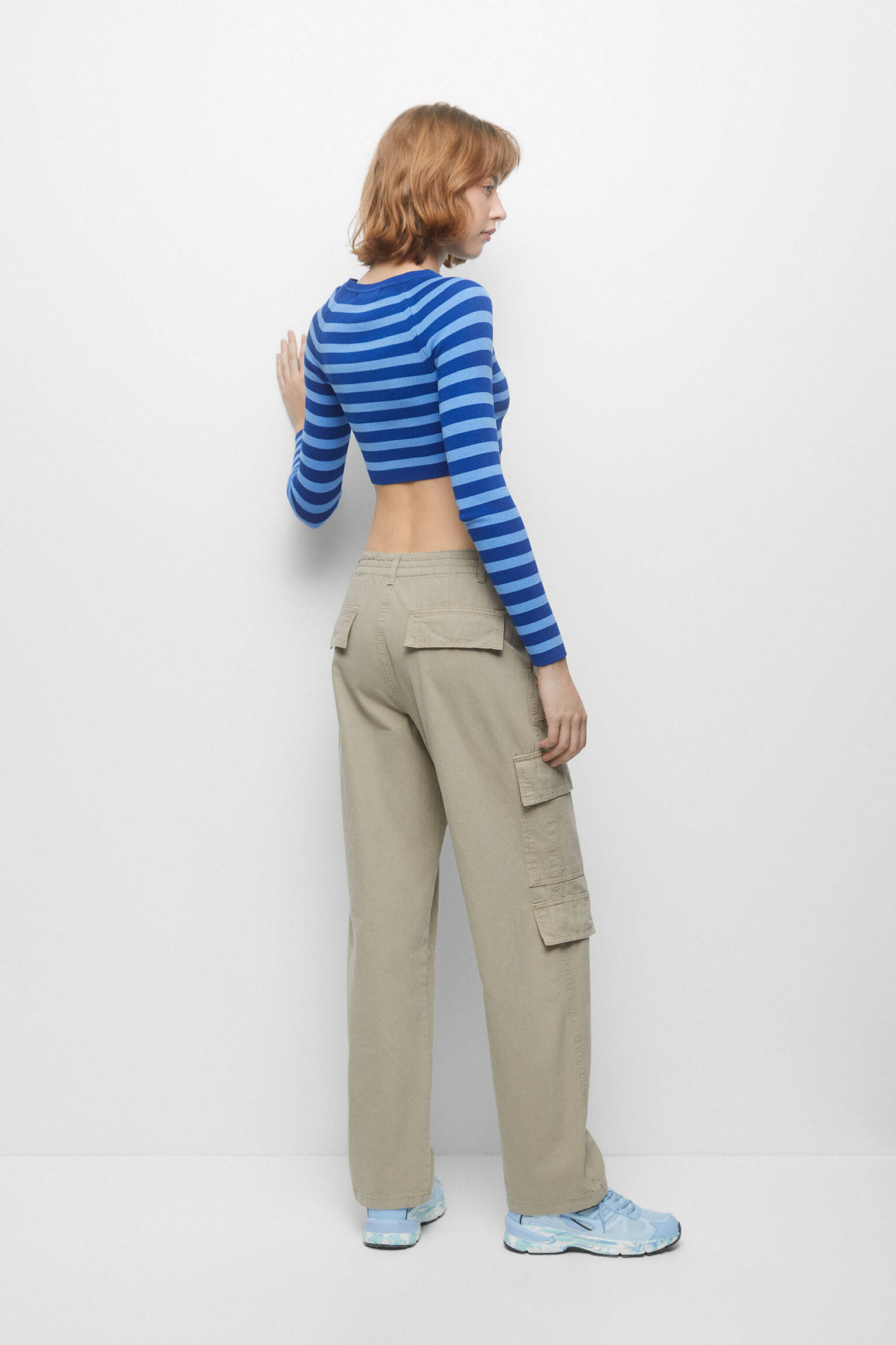 CAMISA CURTA LISTRADA - AZUL