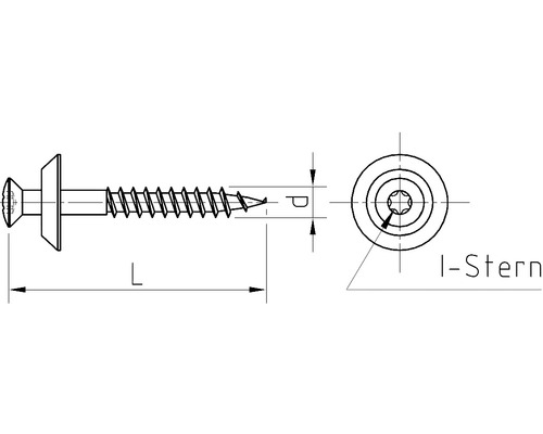 Dakschroef met afdichtring 4,5x25 mm RVS A2 met I-Star aandrijving I 20, 100 stuks
