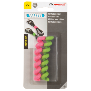 Kabelbinder spiraal 2 kleuren 100mm - 2 stuks