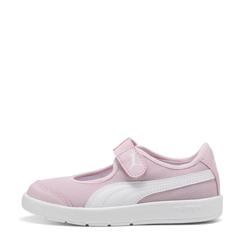 Puma Courtflex v3 Lina V PSsneakers met opening en klittenband roze/wit