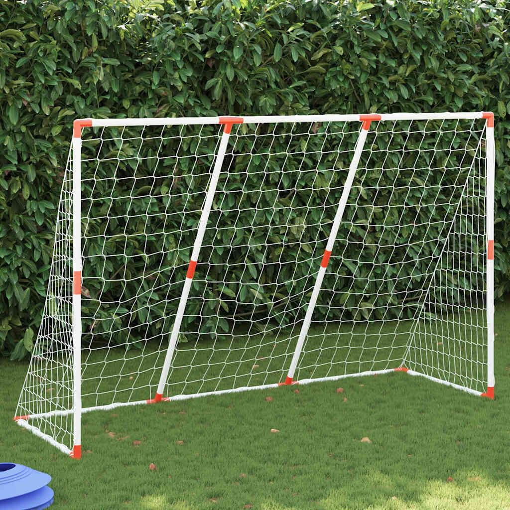 vidaXL 2-in-1 Kindervoetbaldoel met ballen Wit