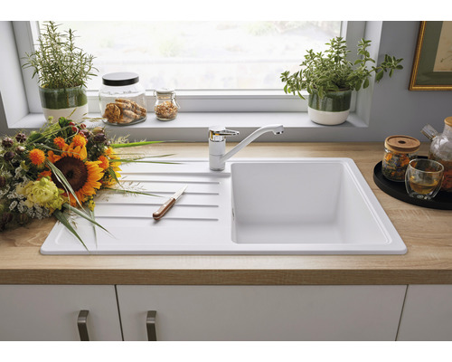 Blanco keukenkraan WEGA II chroom zacht wit 526980