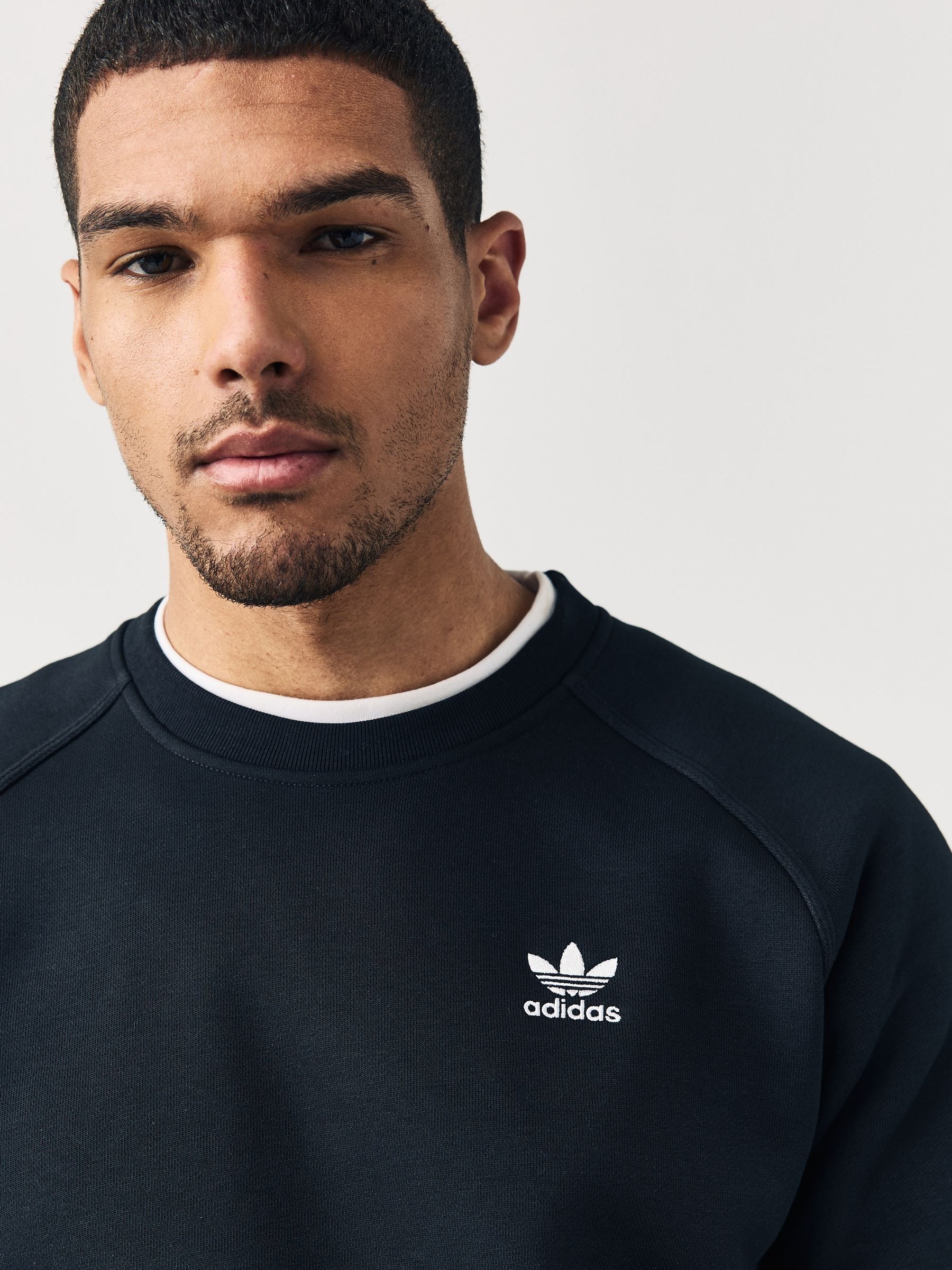 Zwart - adidas Originals Trefoil Essentials Crew Sweatshirt