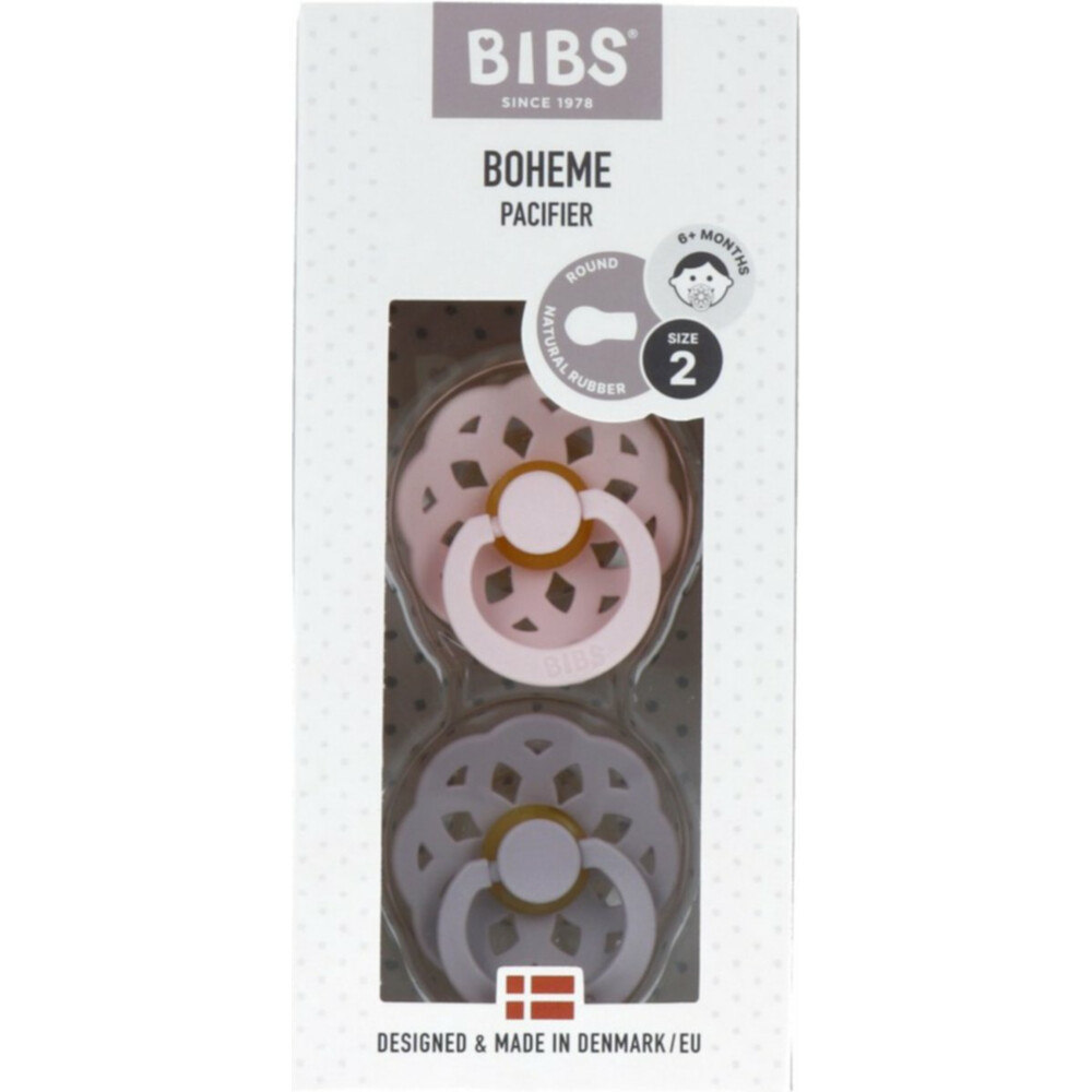 Bibs Fopspeen Maat 2 6-18 mnd Blossom Dusky Lilac2 stuks