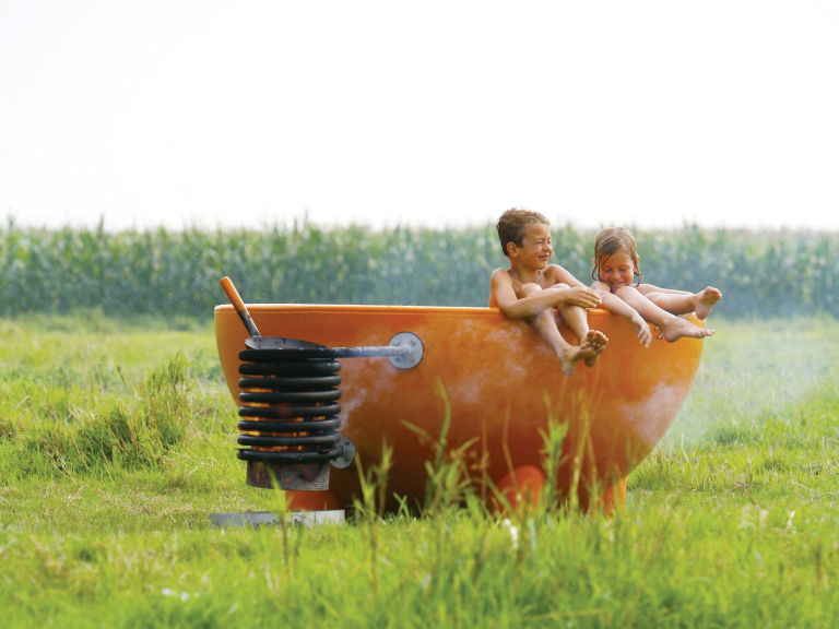 Weltevree Dutchtub Original hottub houtgestookt oranje