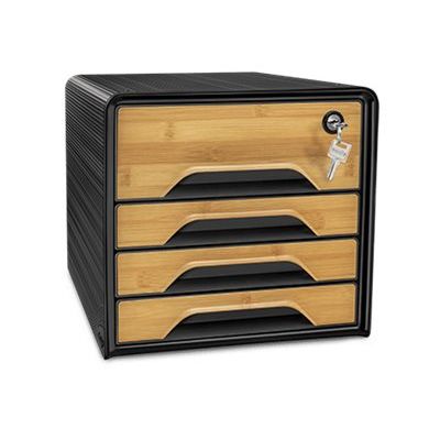Silva by CEP - Module de classement 4 tiroirs - silva bamboo - blanc/bois