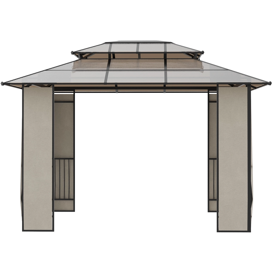 Outsunny Pavillon mit Bildschirmtuch und Erdnagel braun