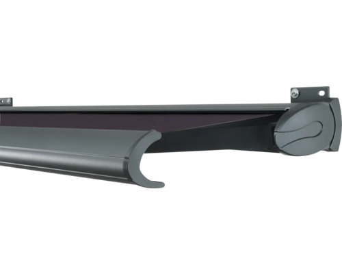 SOLUNA cassettescherm Exclusiv 2x1,5 doekdesign S2119 frame RAL 7016 antracietgrijs aandrijving rechts incl. motor en wandschakelaar